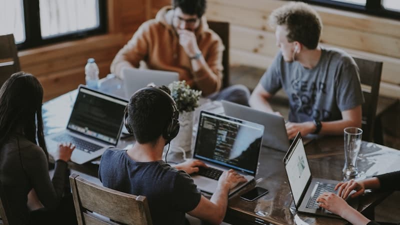 Two engineers working through an existing codebase together